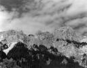 Mountain range, Germany/Austria, 1999(?). Rolleiflex SL35 + Planar 50mm, Ilford HP5. This was taken on an outing across the border from Bavaria into Austria. I really love the texture on those cliffs and the low clouds (heightened by the use of an orange filter). Too bad the detail in this image is marred somewhat by the HP5's grain.