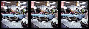 Technical museum, Sinsheim. 1996. Stereo Realist, Kodak Gold 200. A high class dummy and her Plymouth.