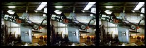 Technical museum, Sinsheim. 1996. Stereo Realist, Kodak Gold 200. The vaunted Fw190.