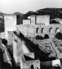 Alhambra, Granada, june 1999. Rolleiflex 3.5 B, Ilford XP2. Looking back from the tower. The previous shot was taken from the platform jutting out behind the tower in the extreme left.